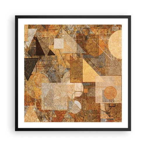 Plakat i sort ramme - Kubistisk bronzeundersøgelse - 60x60 cm