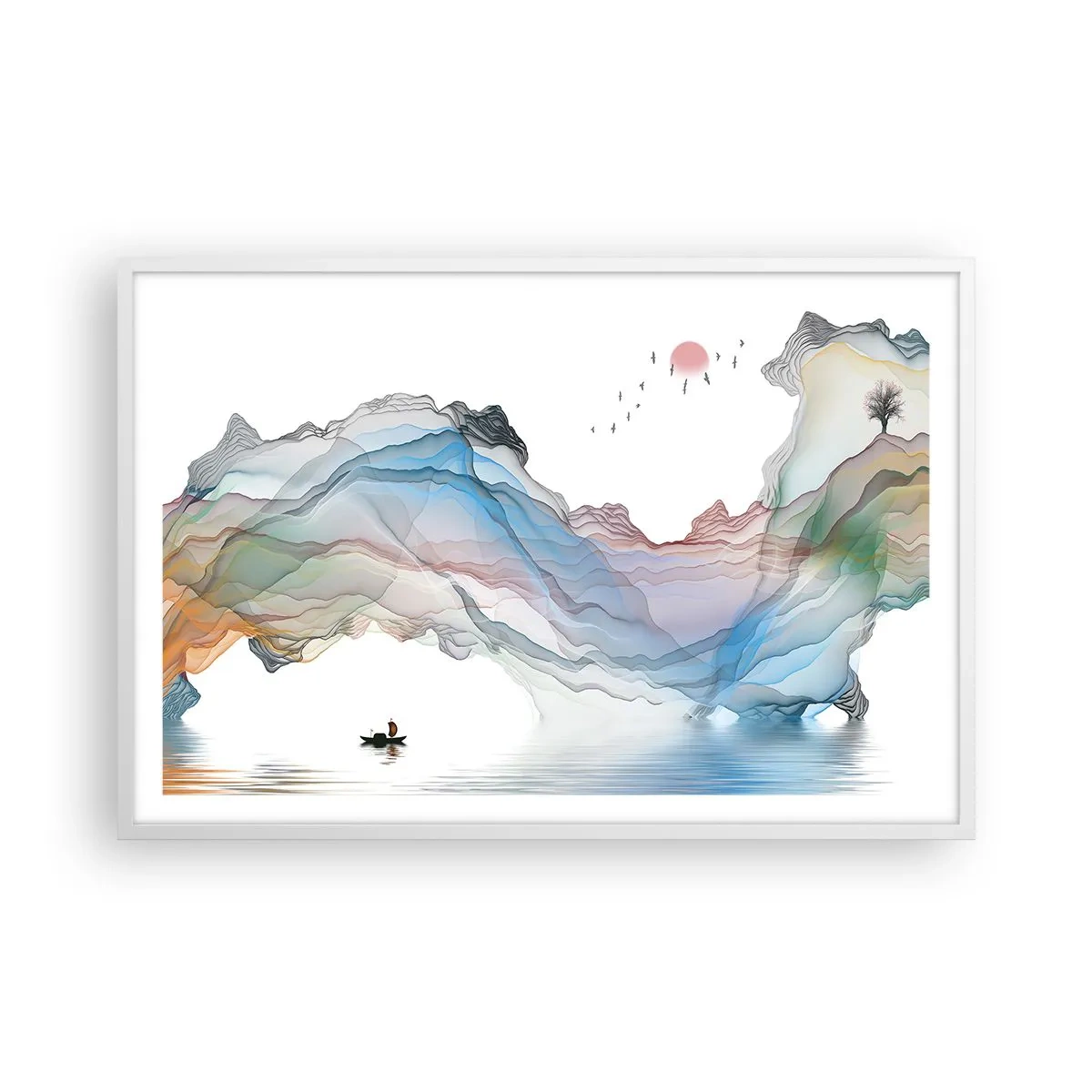 Plakat i hvid ramme - Mod krystalbjergene - 91x61 cm