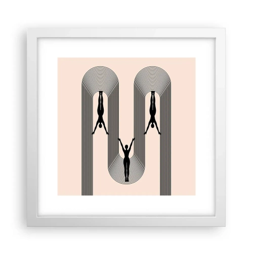 Plakat i hvid ramme - På hovedet nedad - 30x30 cm