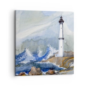 Lærredstryk - Billede på lærred - Mod mørket og stormen - 70x70 cm