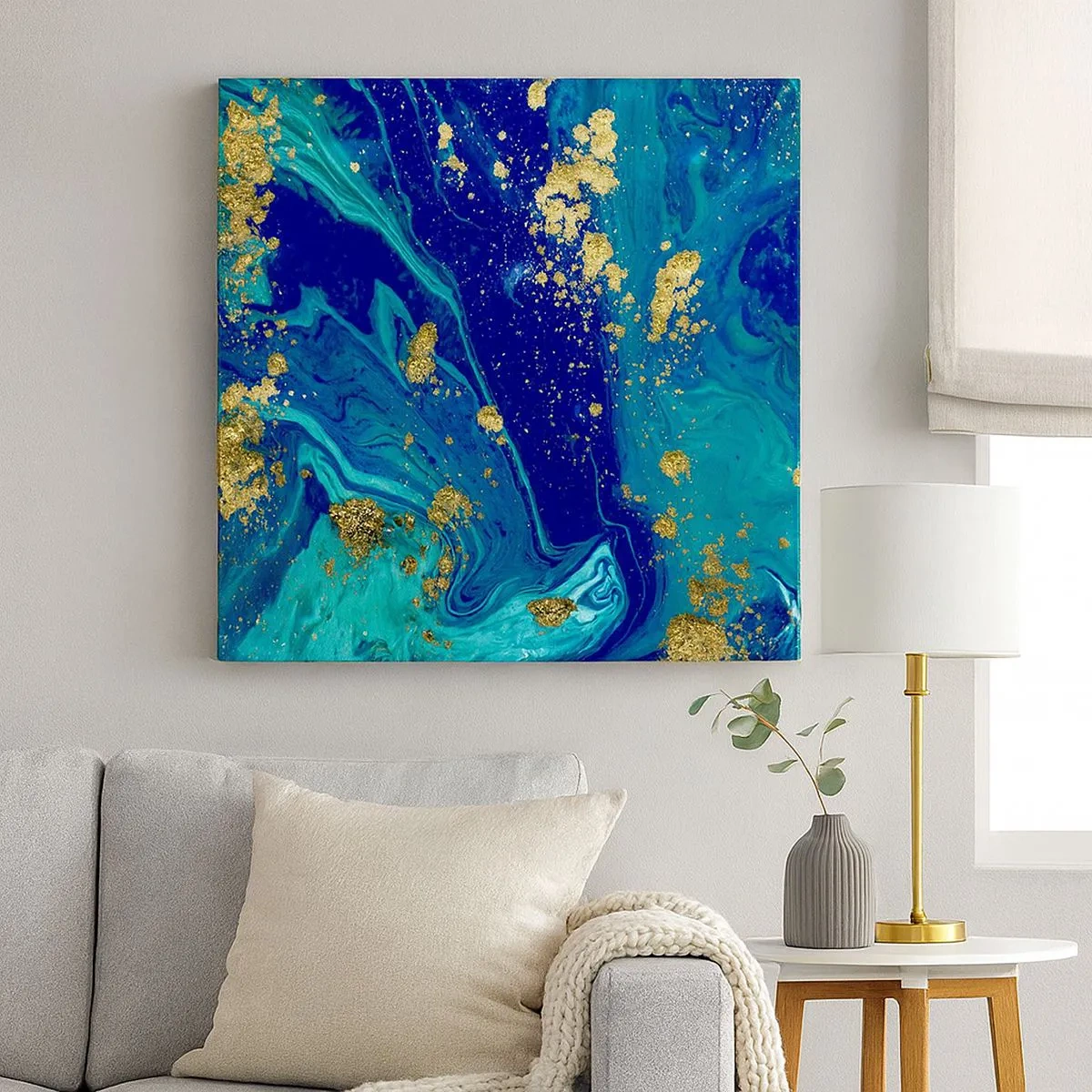 Lærredstryk - Billede på lærred - Solblade - 30x30 cm