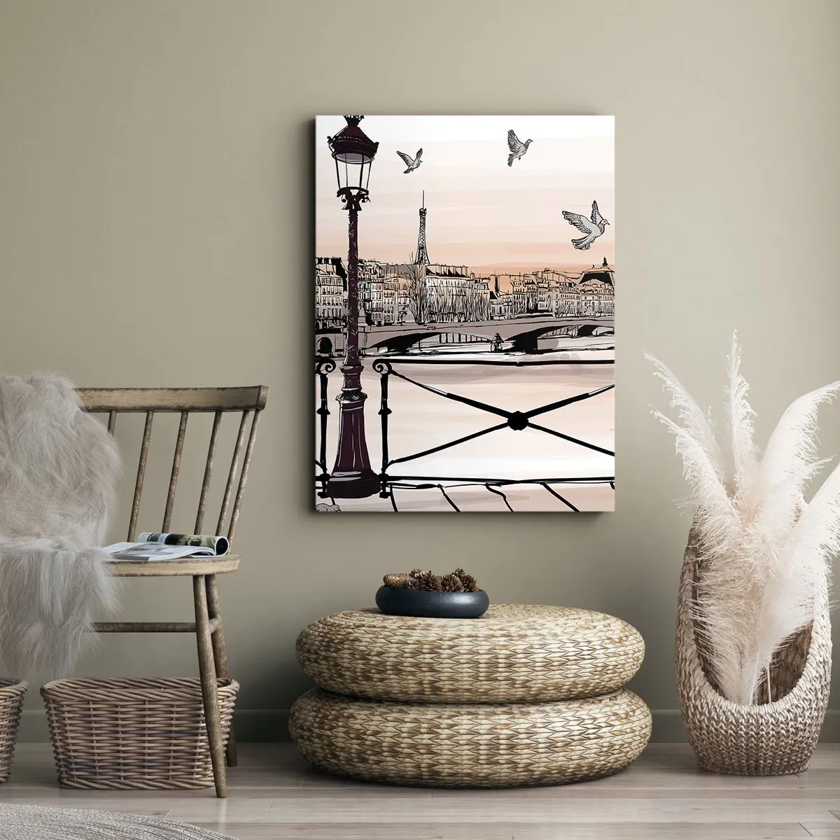 Lærredstryk - Billede på lærred - Over Paris' hustage - 50x70 cm