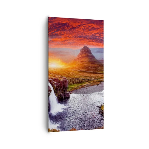 Lærredstryk - Billede på lærred - En udsigt over Midgård - 65x120 cm