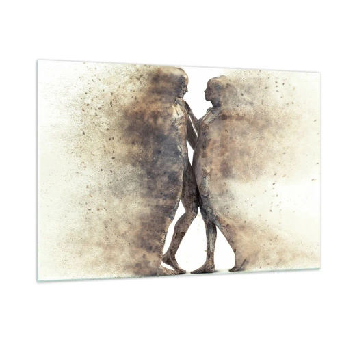 Billede på glas - Fra støv steg de til kærlighed - 120x80 cm