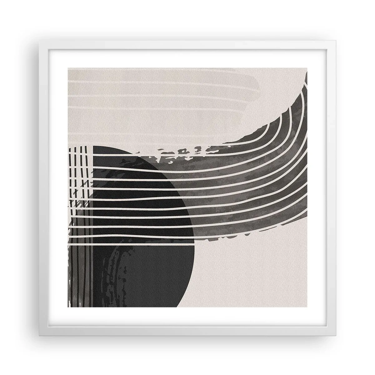 Plakat i hvid ramme - Derhen og tilbage - 50x50 cm