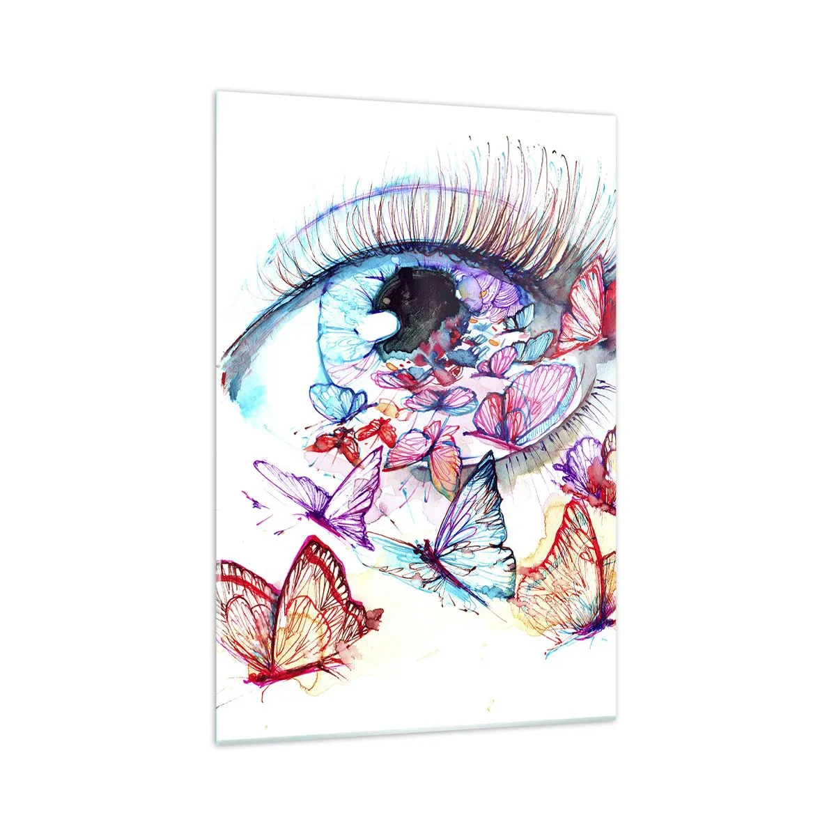 Billede på glas - Eventyrlige øjne - 70x100 cm