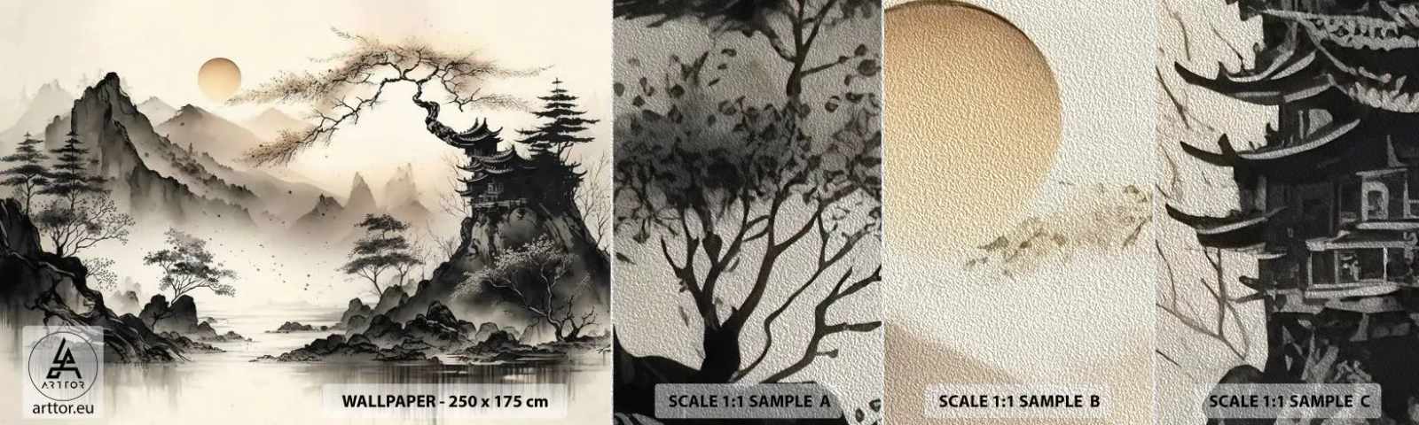 Prøve Fototapet Premium Sand - Orientens unikke charme - Asien, Japan, Udsigt - 100x30 cm