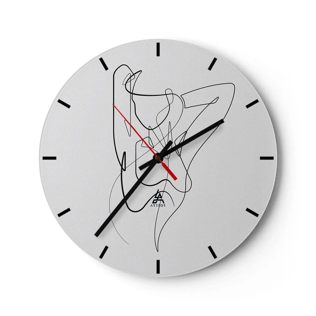 Vægur, Uret - Abstrakt kvindelig silhuet i en minimalistisk linje - 30x30cm - Virkelig, hvad er du for en person... - Moderne vægdekoration til stue, køkken og soveværelse ARTTOR