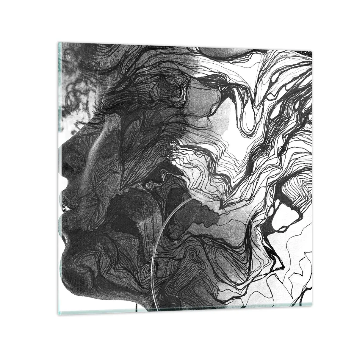 Billede på glas - Forviklet i drømme - 70x70 cm