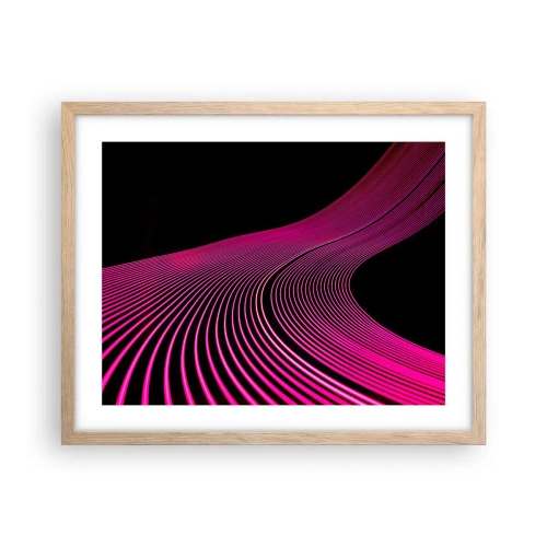 Plakat i ramme af lyst egetræ - En allé af lys - 50x40 cm