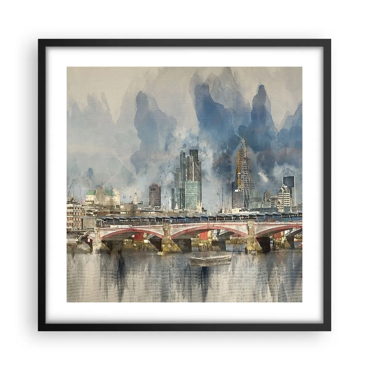 Plakat i sort ramme - London i al sin pragt - 50x50 cm