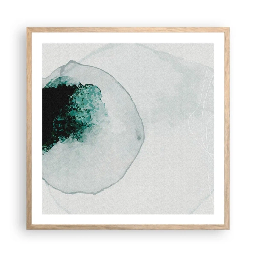 Plakat i ramme af lyst egetræ - I en dråbe vand - 60x60 cm