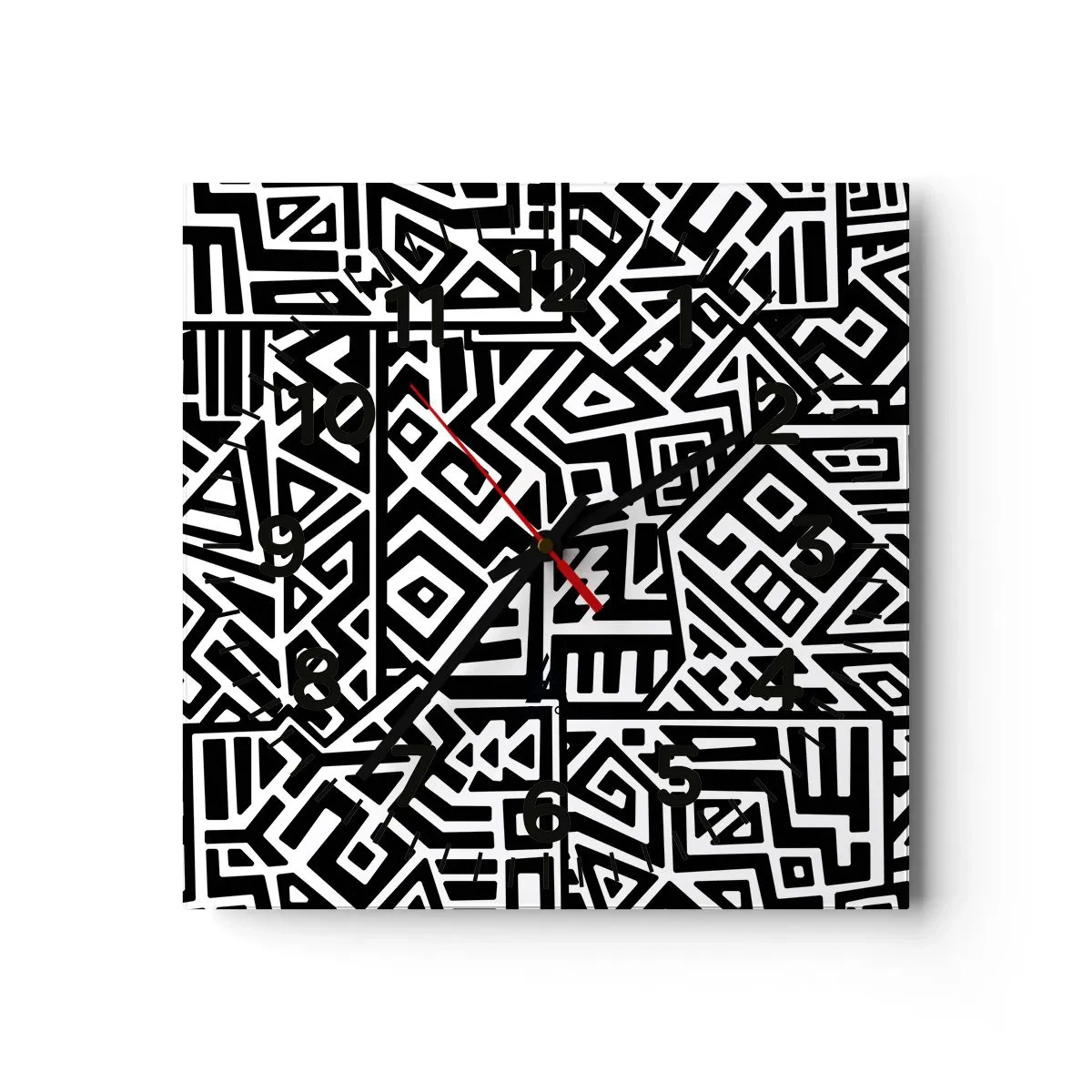 Vægur, Uret - Præcolumbiansk sammensætning - 40x40 cm