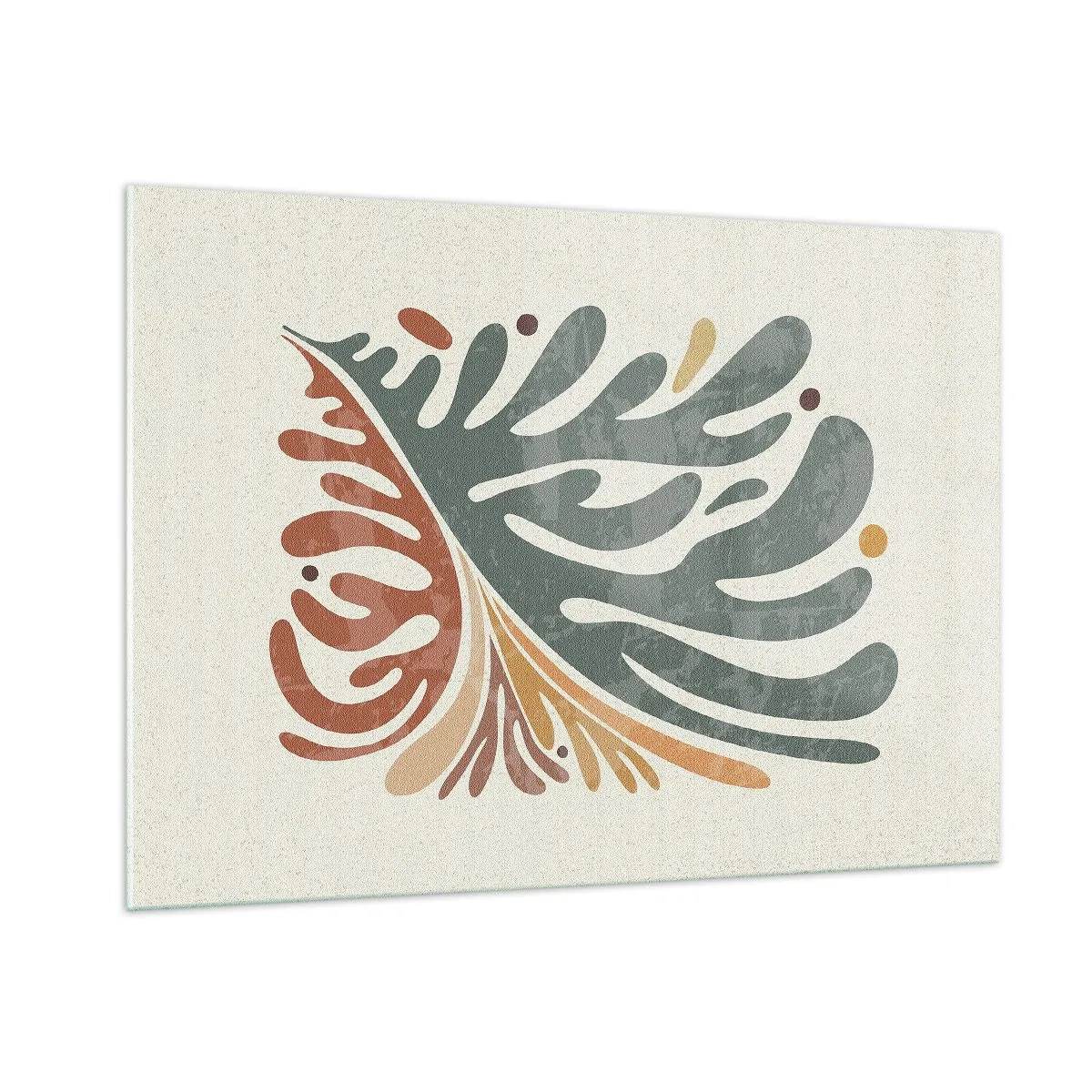 Billede på glas - Flerfarvet blad - 100x70 cm