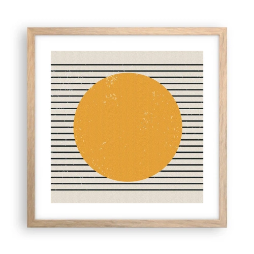 Plakat i ramme af lyst egetræ - Enkelthedens kraft - 40x40 cm