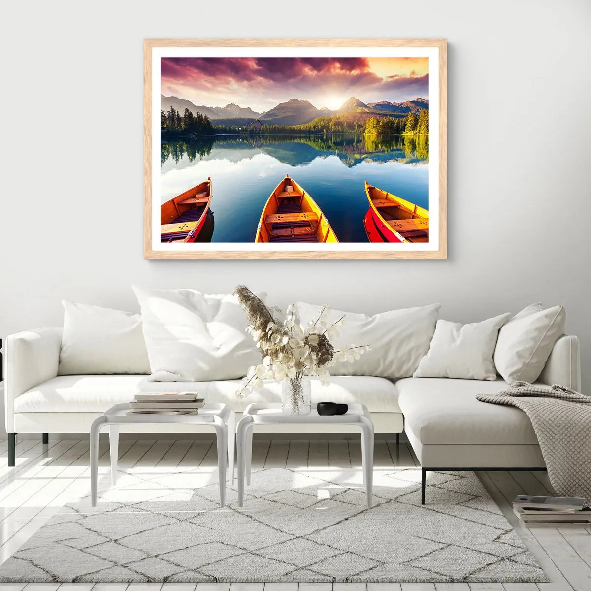 Plakat i ramme af lyst egetræ - Intet imod naturen - 100x70 cm