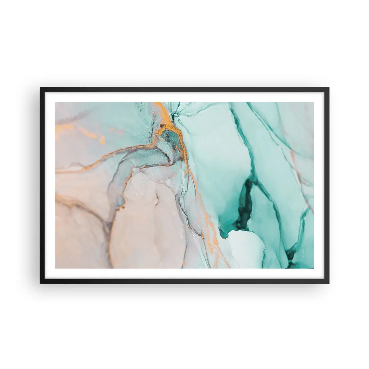 Plakat i sort ramme - Dans af former og farver - 91x61 cm