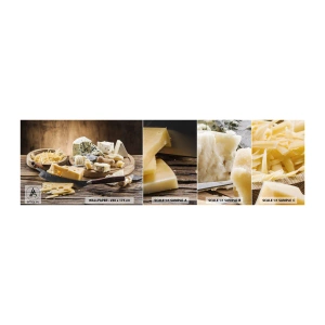 Prøve Fototapet Selvklæbende Deluxe Sticker - Smil til osten - Gastronomi, Ostebord, Kulinarisk - 100x30 cm