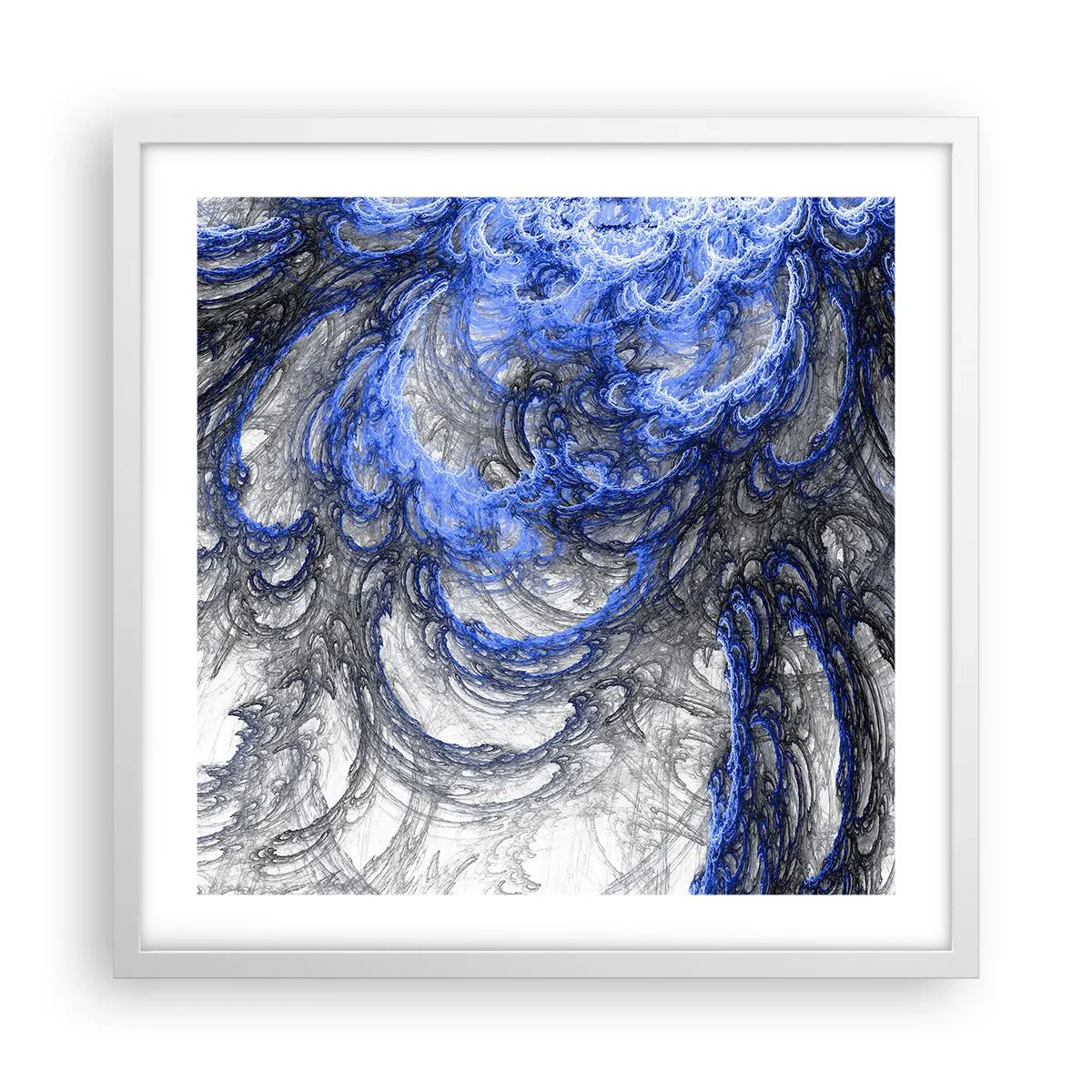 Plakat i hvid ramme - En bølges fødsel - 50x50 cm