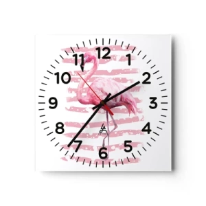 Vægur, Uret - Med værdighed, om end i pink - 40x40 cm
