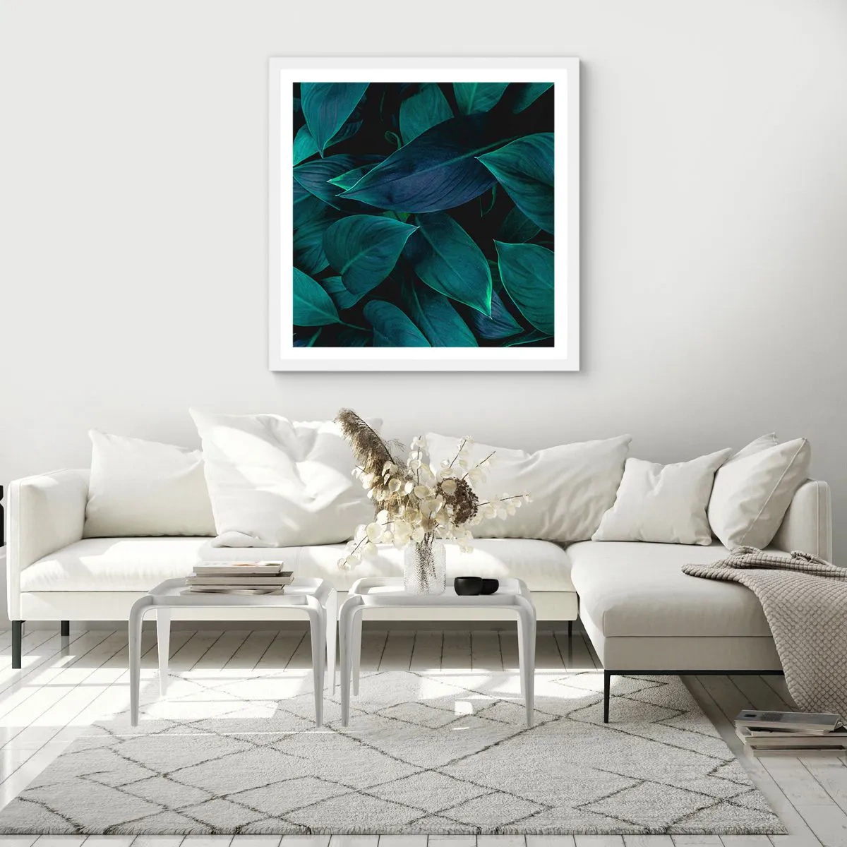 Plakat i hvid ramme - Grønt i sig selv - 50x50 cm