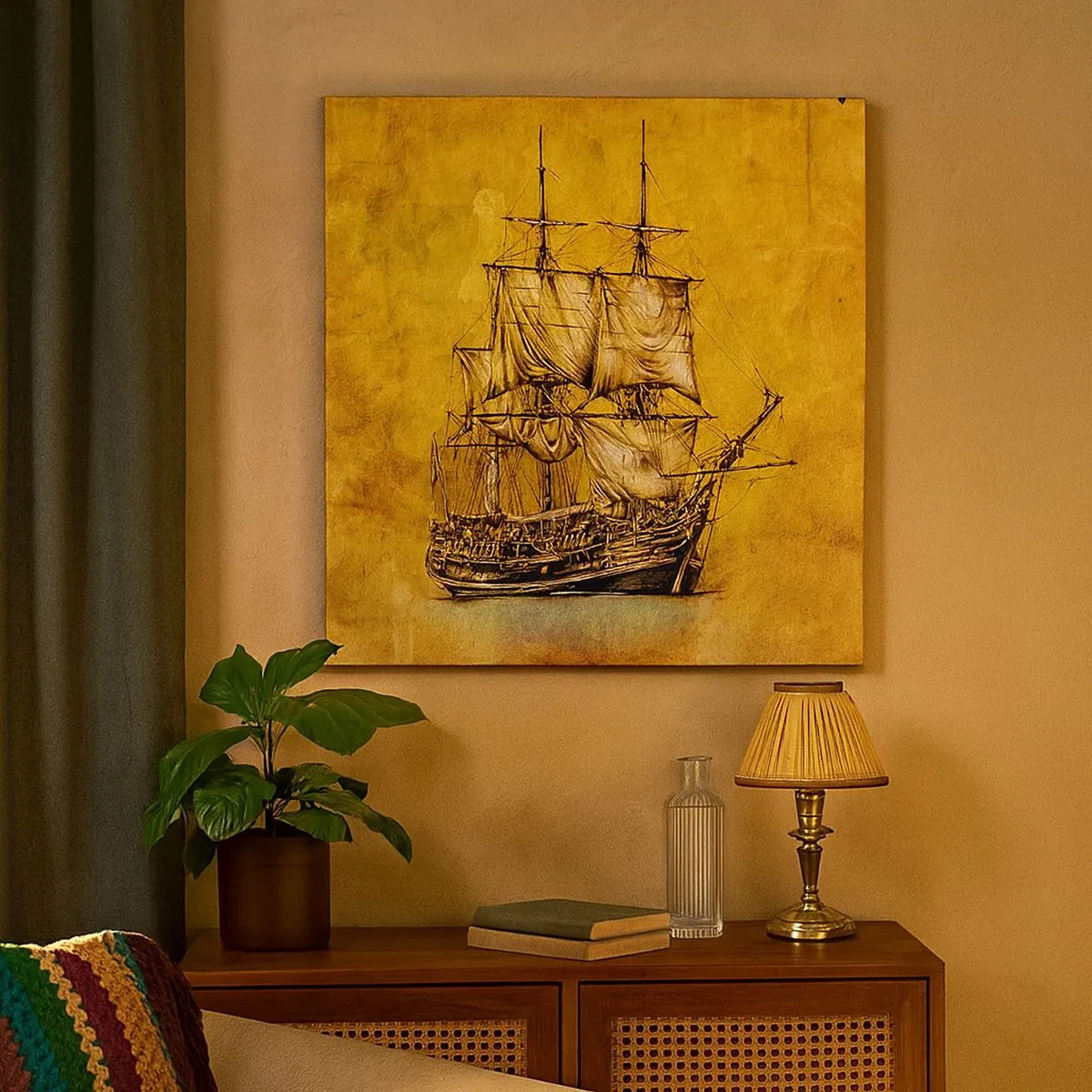 Lærredstryk - Billede på lærred - På vej til Tortuga! - 30x30 cm