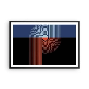 Plakat i sort ramme - I en geometrisk omfavnelse - 91x61 cm
