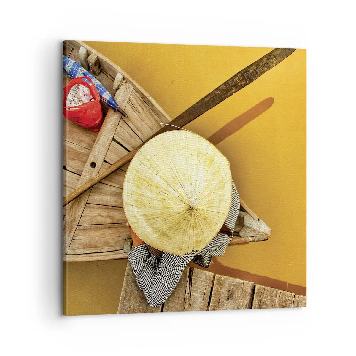 Lærredstryk - Billede på lærred - Livet på den gule flod - 60x60 cm