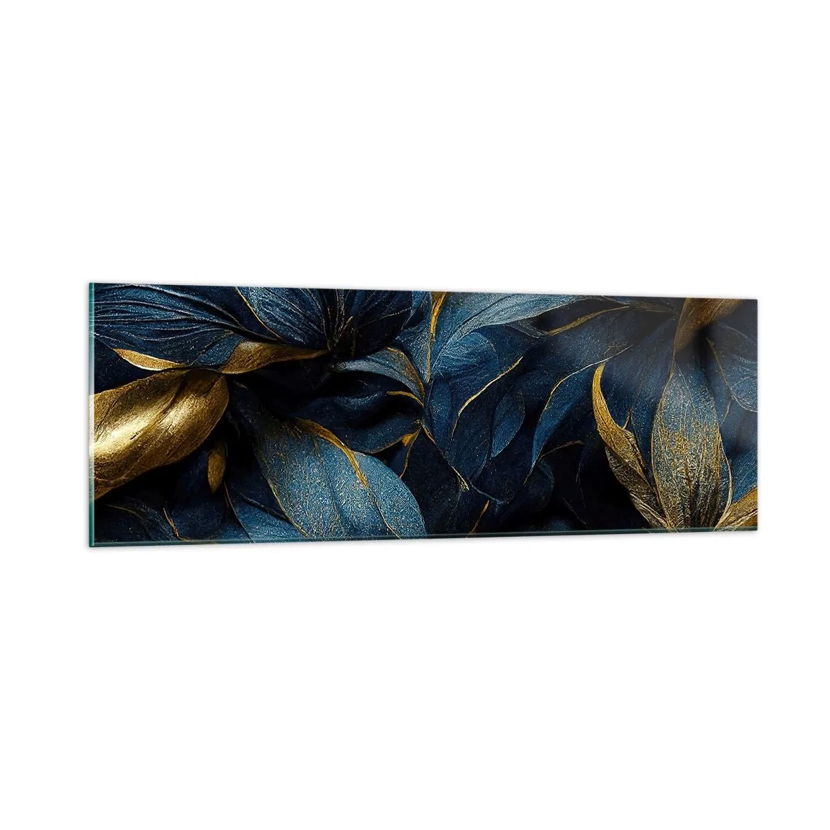 Billede på glas - Foret med guld - 90x30 cm