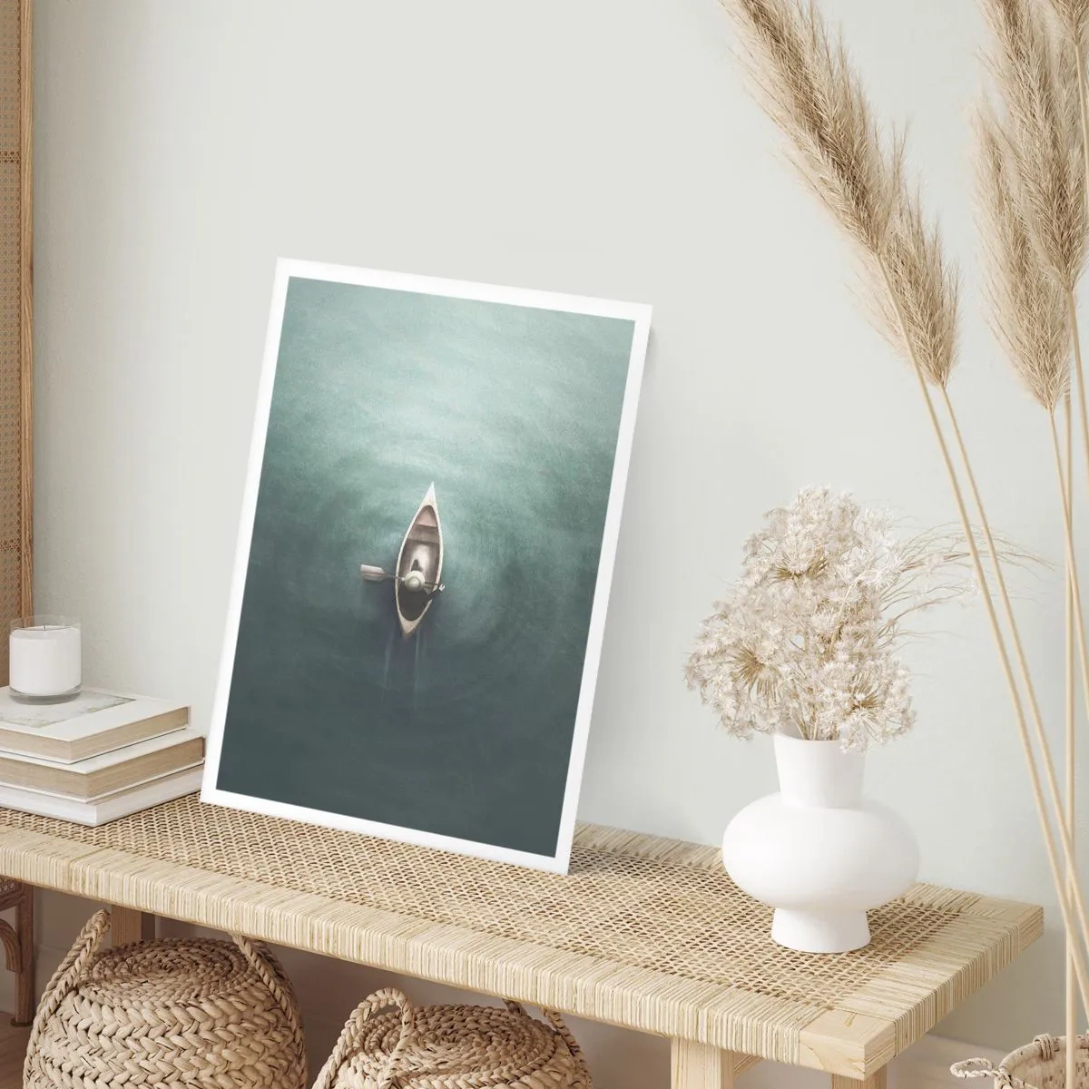 Plakat - På tværs af en månelyst sø - 50x70 cm