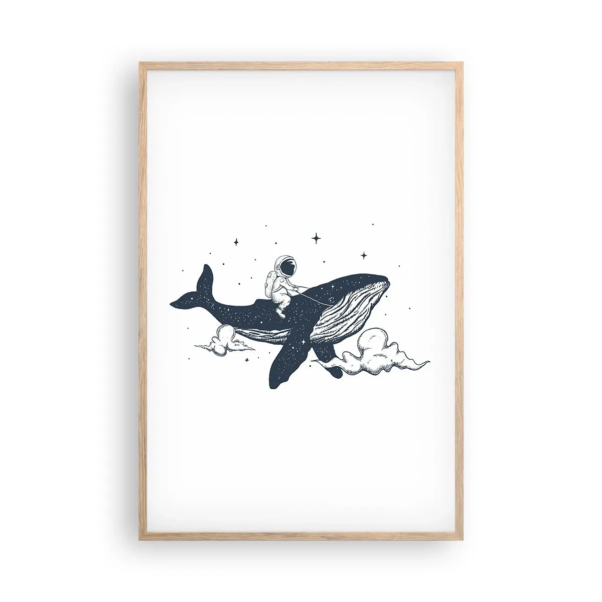 Plakat i ramme af lyst egetræ - Et kosmisk eventyr - 61x91 cm