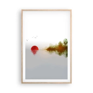 Plakat i ramme af lyst egetræ - Et løfte om fred - 61x91 cm