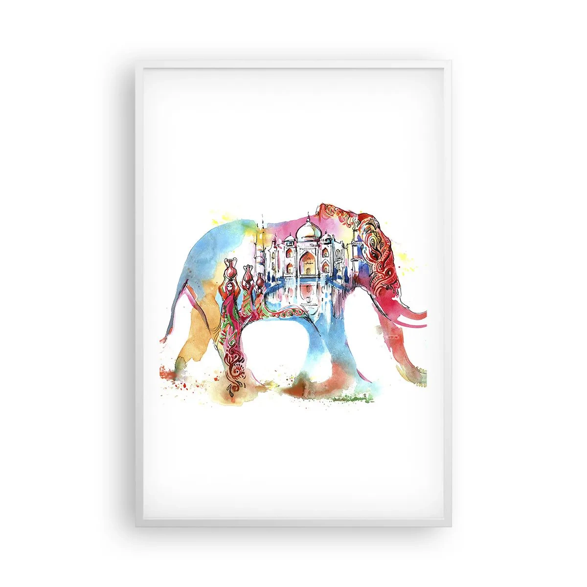 Plakat i hvid ramme - Indien - kærlighedens aura - 61x91 cm