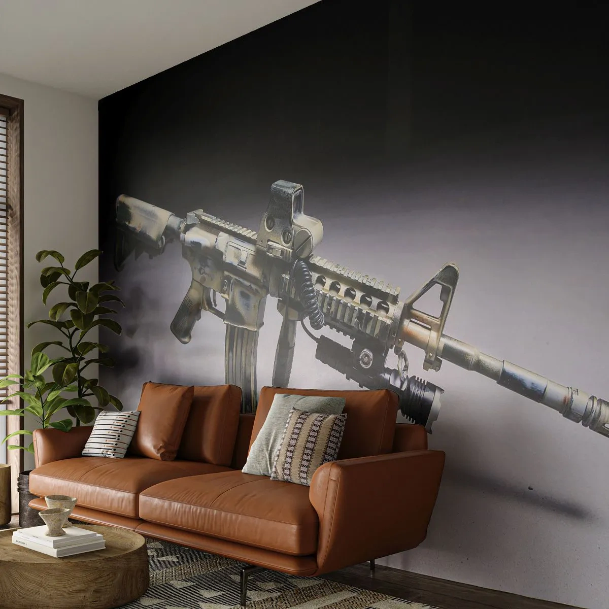 Fototapet Standard Eco - Altid farlig - Militær, Riffel, Våben - 200x140 cm