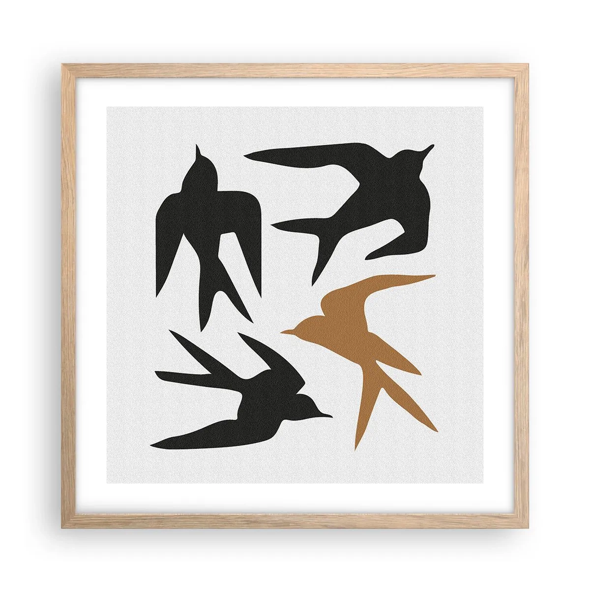Plakat i ramme af lyst egetræ - Sluge spil - 50x50 cm
