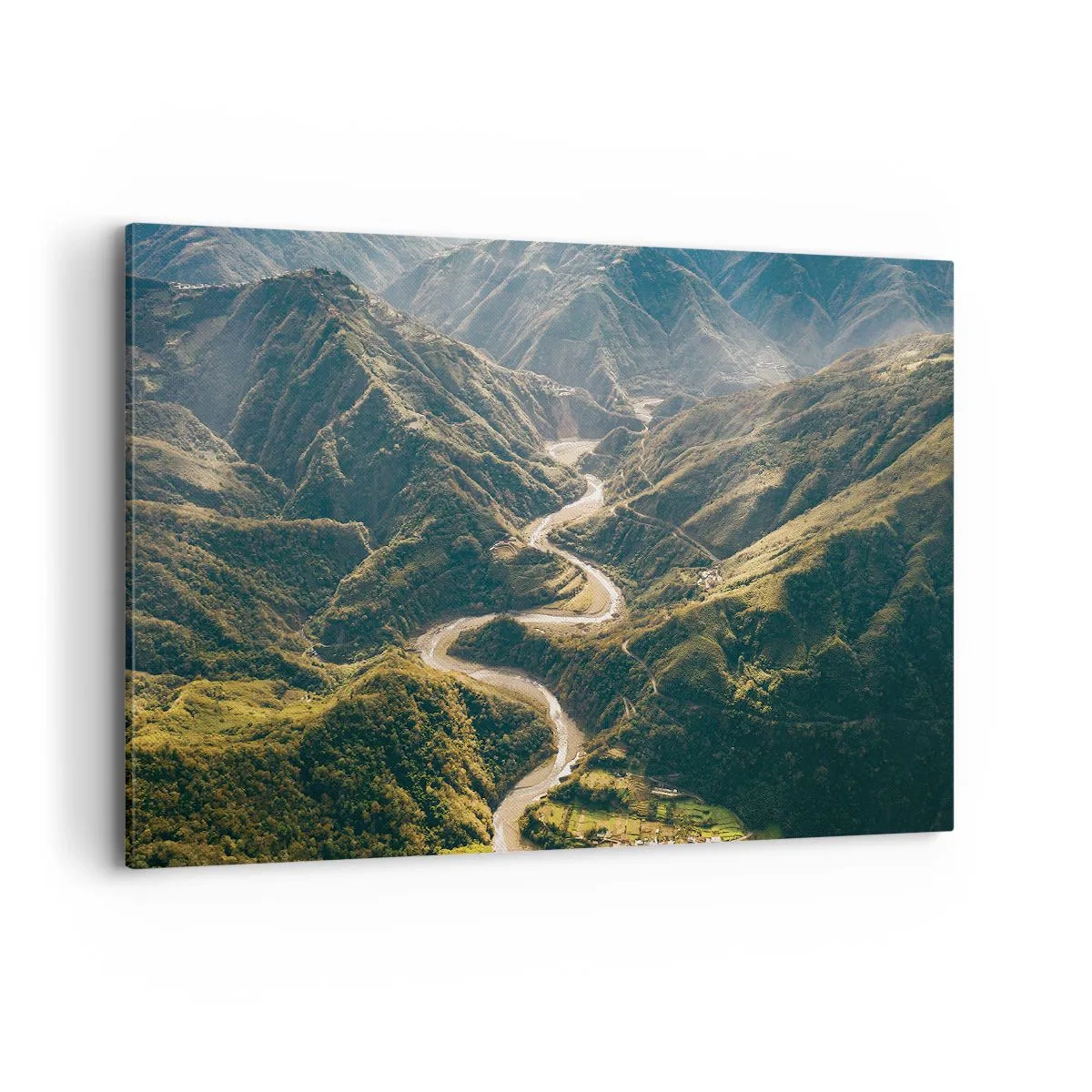 Lærredstryk - Billede på lærred - Direkte fra hjertet af bjergene - 120x80 cm