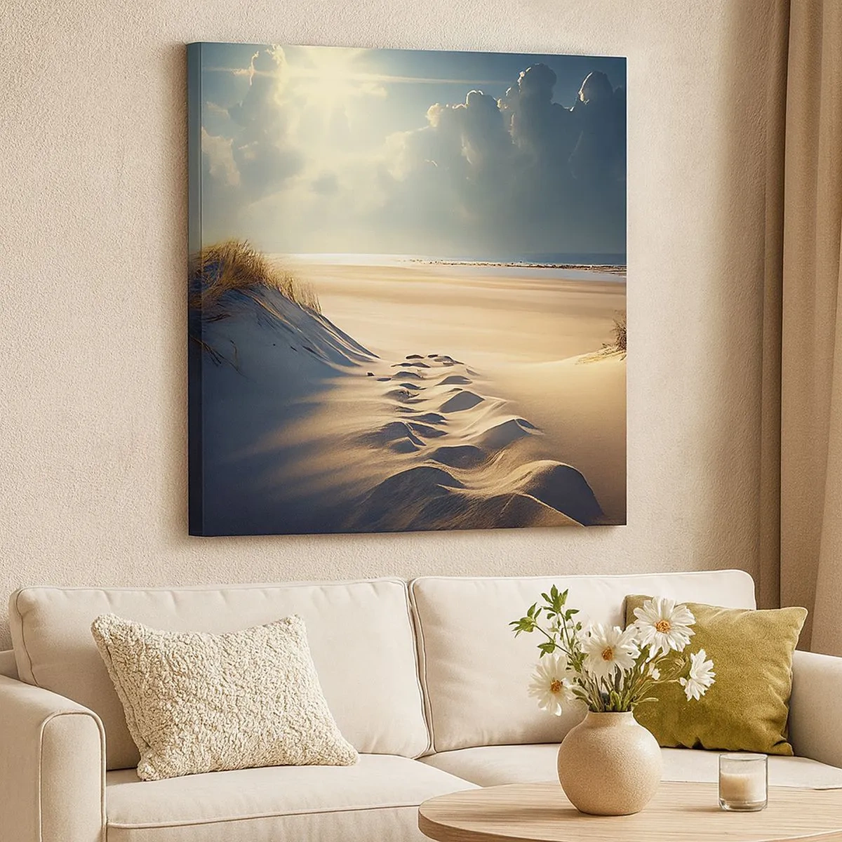 Lærredstryk - Billede på lærred - Beroligende landskab - 30x30 cm