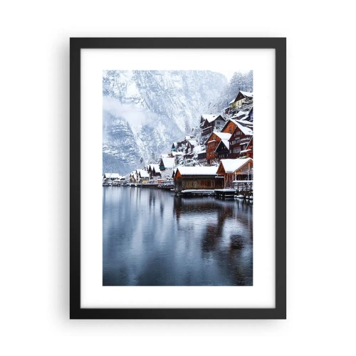 Plakat i sort ramme - I en vinterdekoration - 30x40 cm