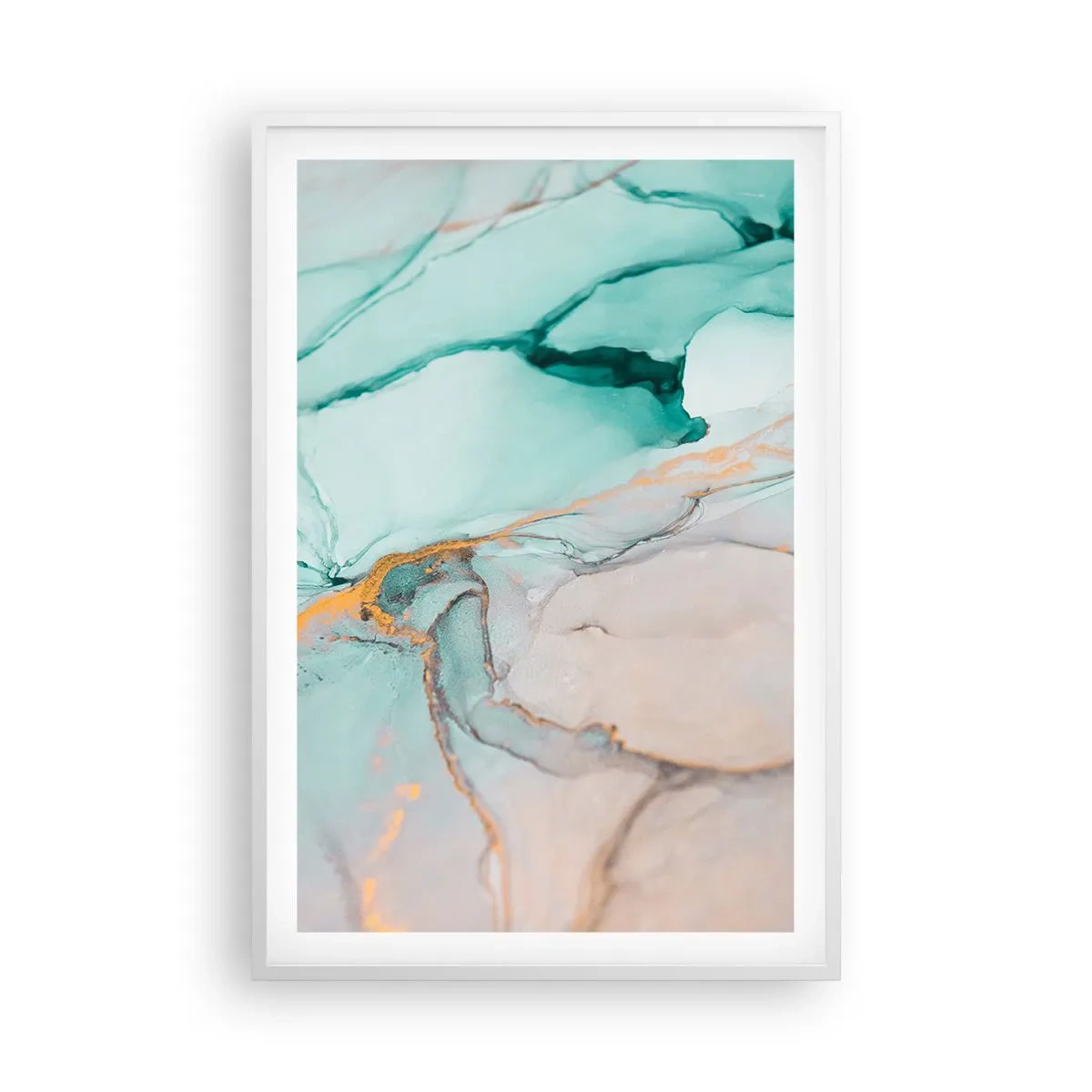 Plakat i hvid ramme - Dans af former og farver - 61x91 cm