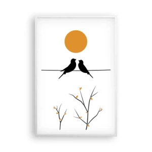 Plakat i hvid ramme - Nattergal - 61x91 cm