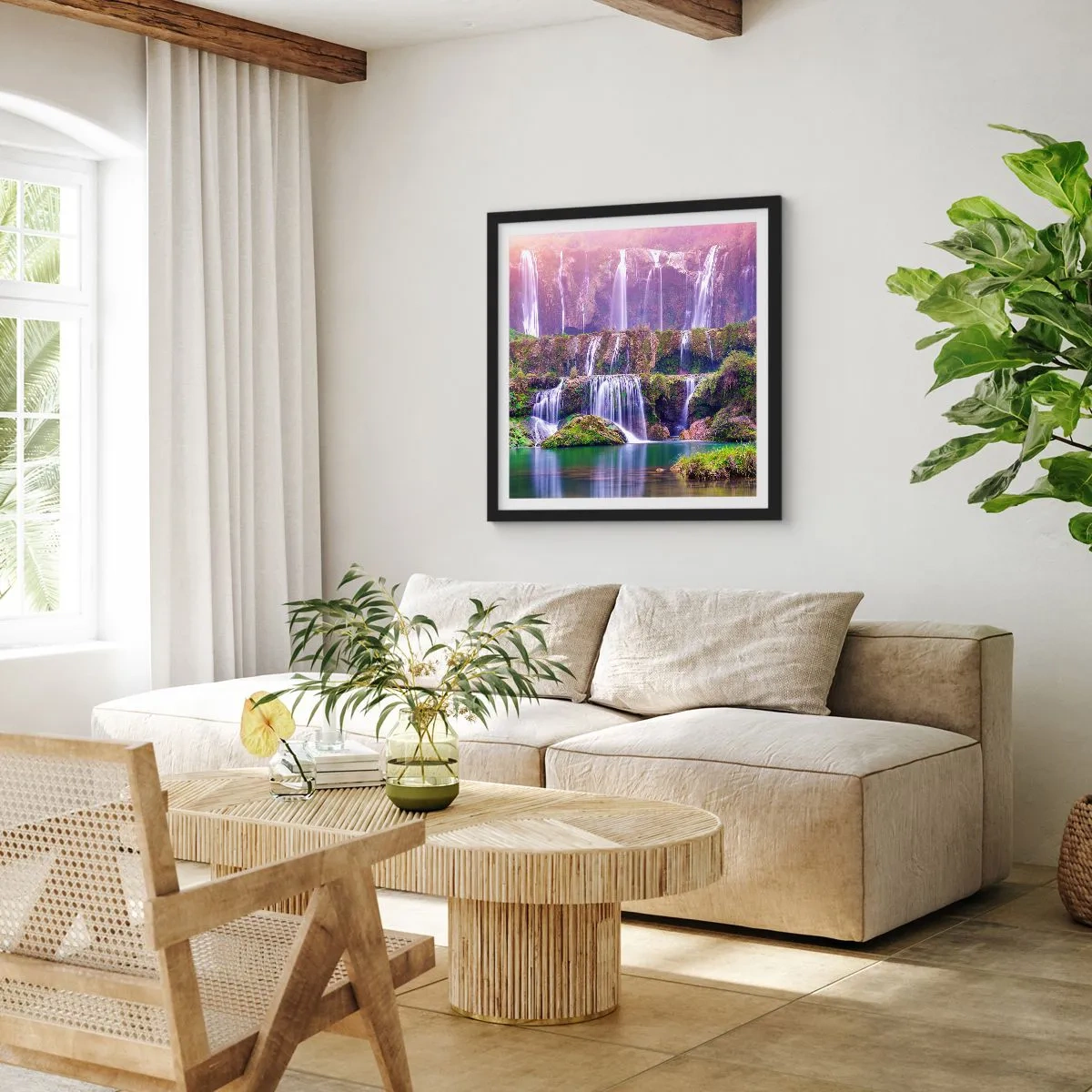 Plakat i sort ramme - Trappe til himlen - 30x30 cm