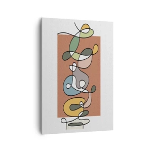 Lærredstryk - Billede på lærred - Abstraktion: et farverigt virvar - 70x100 cm