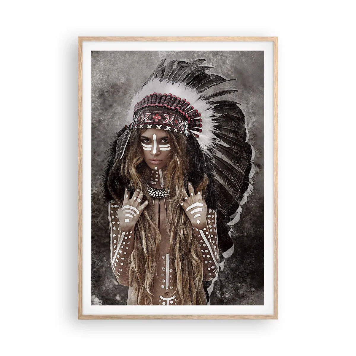 Plakat i ramme af lyst egetræ - Hemmeligheden bag stammens styrke - 70x100 cm