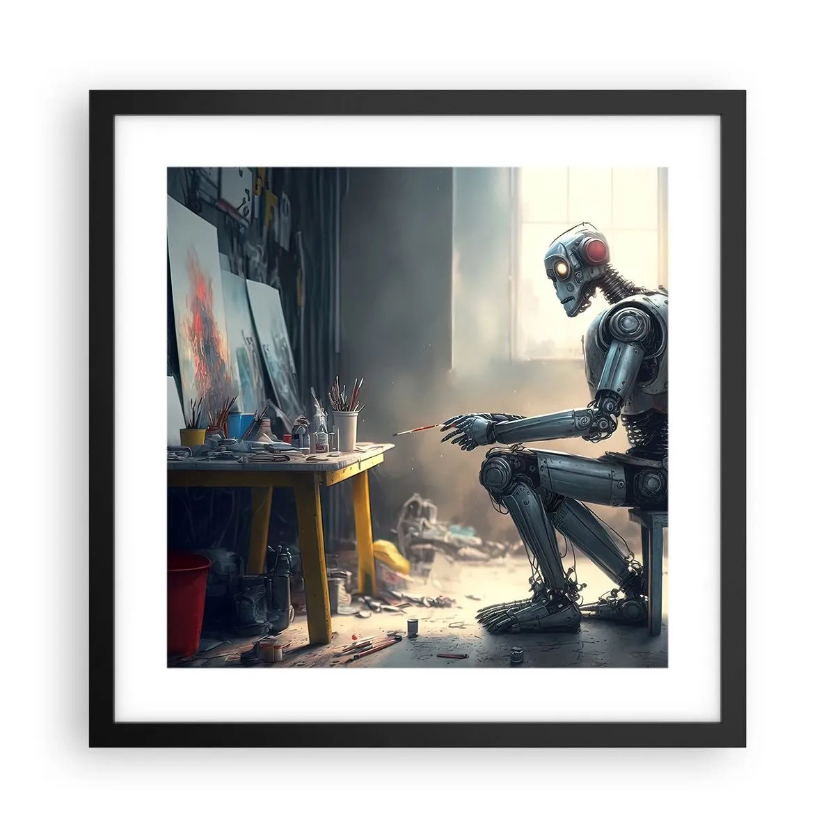 Plakat i sort ramme - Den skabende handling - 40x40 cm