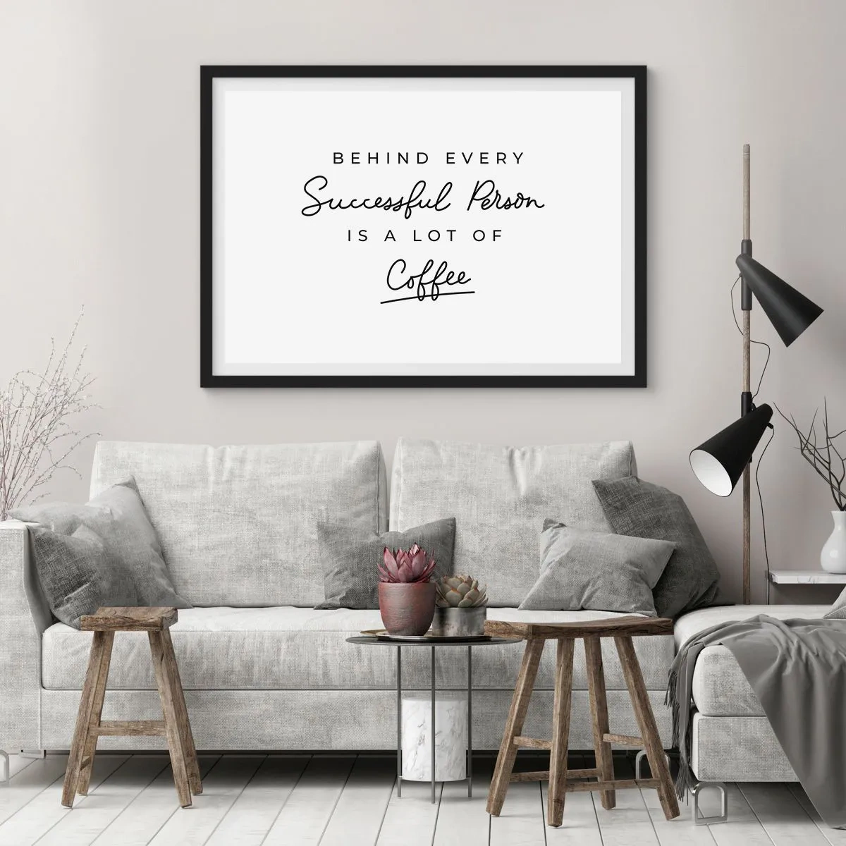 Plakat i sort ramme - Hemmeligheden bag succes - 70x50 cm