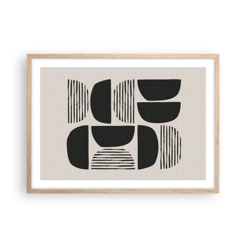 Plakat i ramme af lyst egetræ - Halvhjertede arrangementer - 70x50 cm