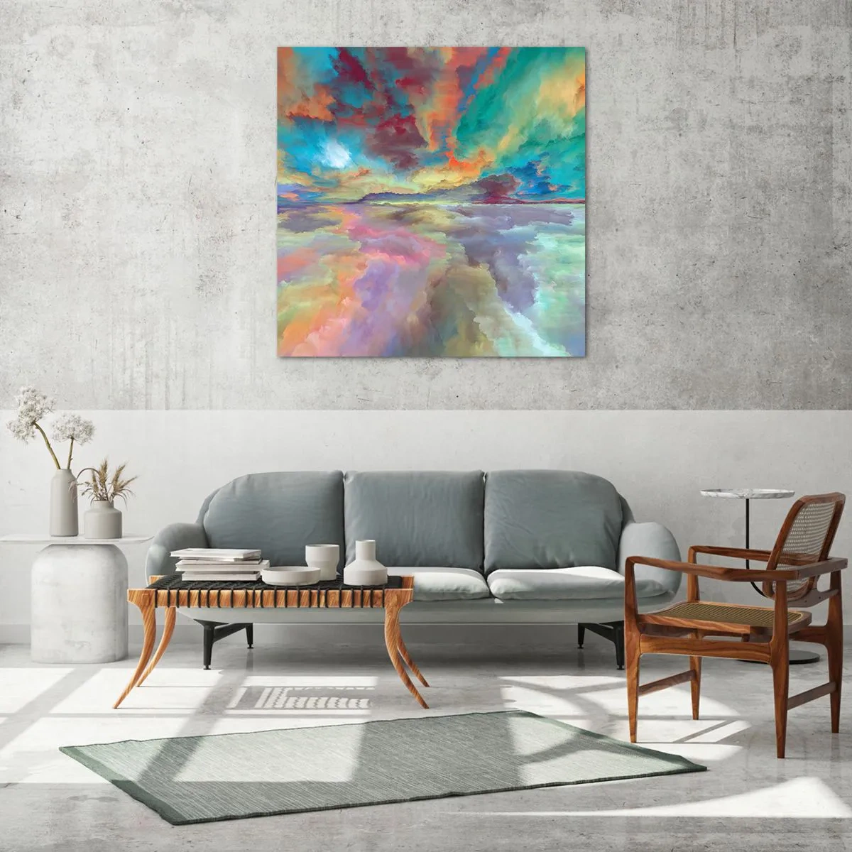 Billede på glas - To himle - 30x30 cm