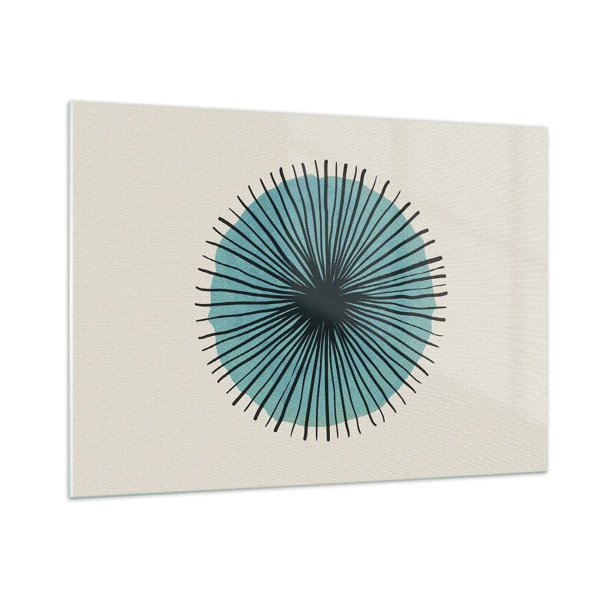 Billede på glas - Strålende på blå - 100x70 cm