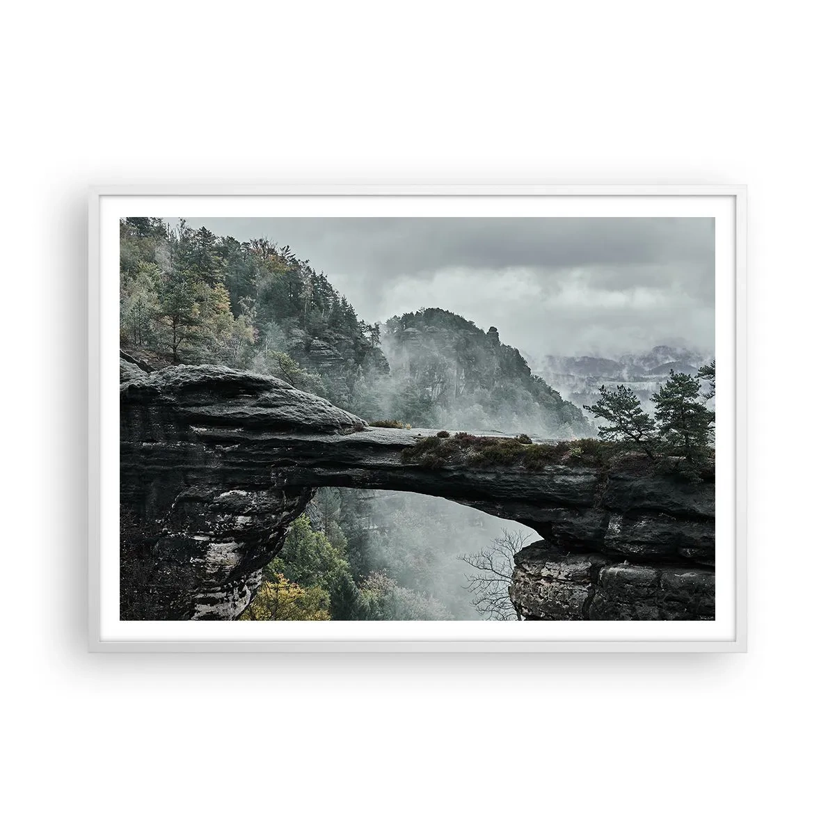 Plakat i hvid ramme - Eventyret er ved at begynde - 100x70 cm