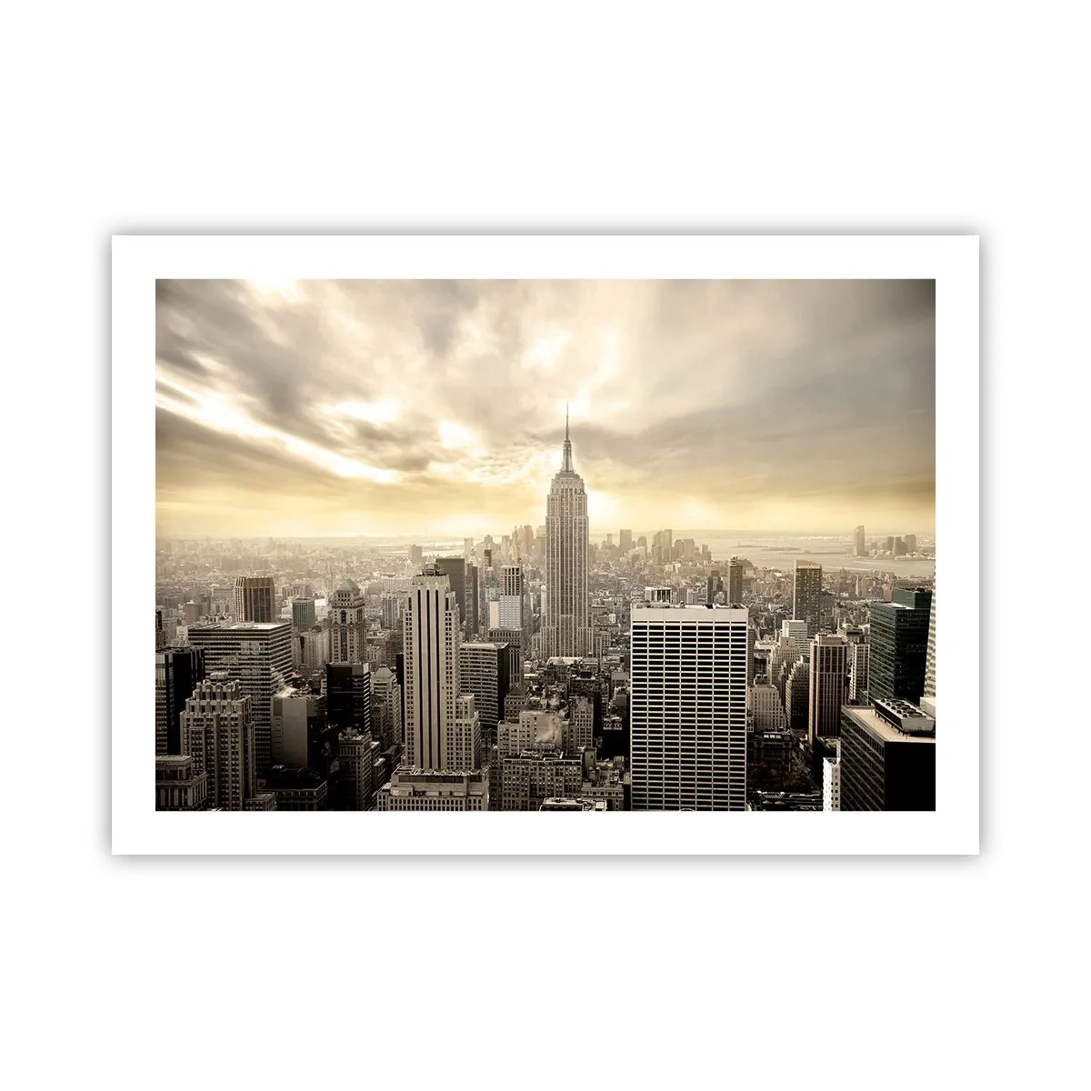 Plakat - New York vævet af grå - 70x50 cm
